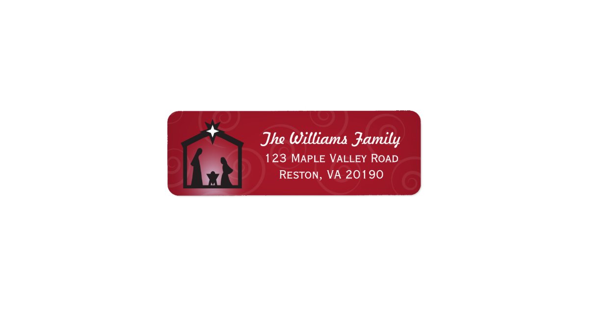 Red Christmas Nativity Address Labels Zazzle