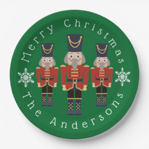 Red Christmas Nutcrackers Personalize Paper Plates