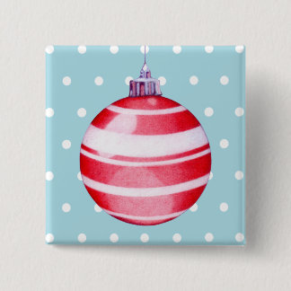 Red Christmas Ornament Button