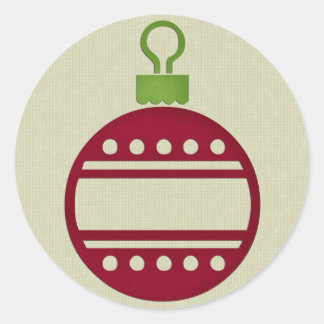 Red Christmas Ornament Classic Round Sticker