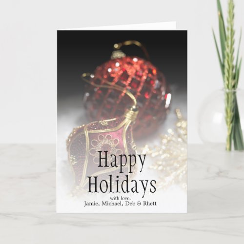 Red Christmas Ornament Holiday Card