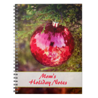 Red Christmas Ornament Notebook