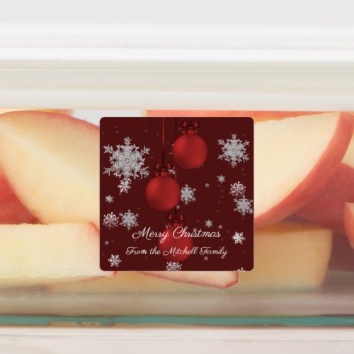 Red Christmas Ornaments Baking Labels