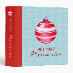 Red Christmas Ornaments blue Holiday Binder