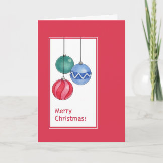 Red Christmas Ornaments Card