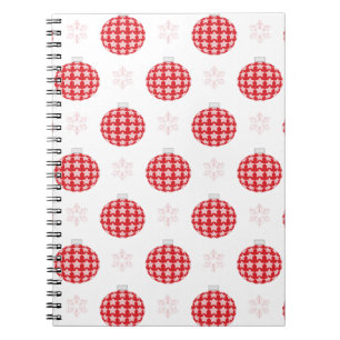 Red christmas ornaments notebook