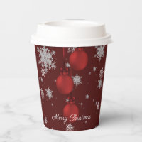 12oz. Red Christmas Ornament Cup w/ Straw - 1ct. - Party Adventure