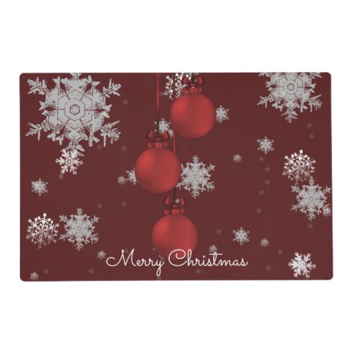 Red Christmas Ornaments Placemat