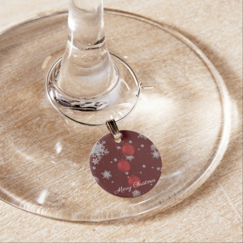 Red Christmas Ornaments Wine Charm