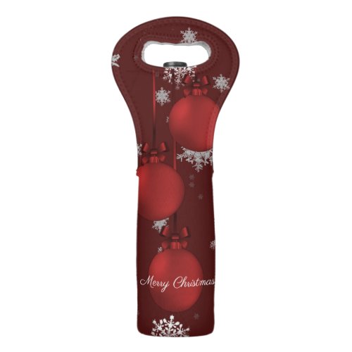 Red Christmas Ornaments Wine Tote