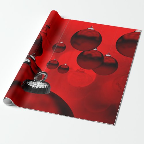 Red Christmas Ornaments Wrapping Paper