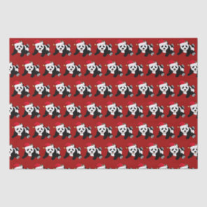 Red Christmas Panda Bear Cute Holiday Tissue Paper