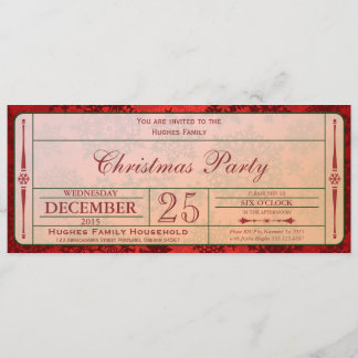 Red Christmas Party Invitation