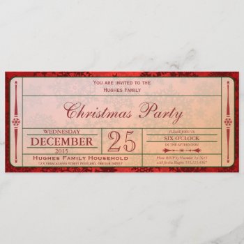 Red Christmas Party Invitation by Trifecta_Christmas at Zazzle
