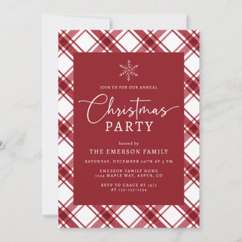 Red Christmas Party Invitation