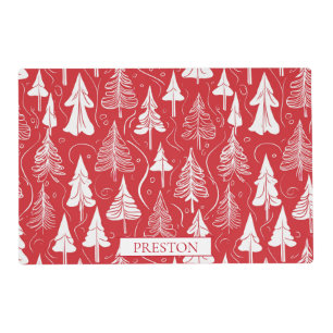 Red Christmas Pattern#6 ID1009 Placemat