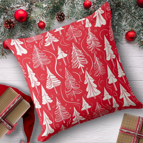 Red Christmas Pattern6 ID1009 Throw Pillow