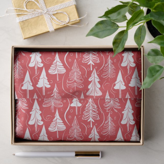 Red Christmas Pattern#6 ID1009 Tissue Paper (Gift)