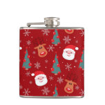 Red Christmas pattern Flask