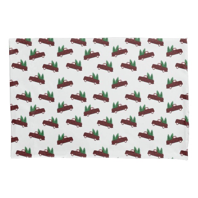 Red Christmas Pattern Fleece Blanket Pillow Case (Front)