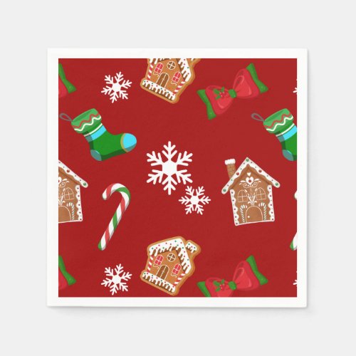 Red Christmas Pattern Napkins