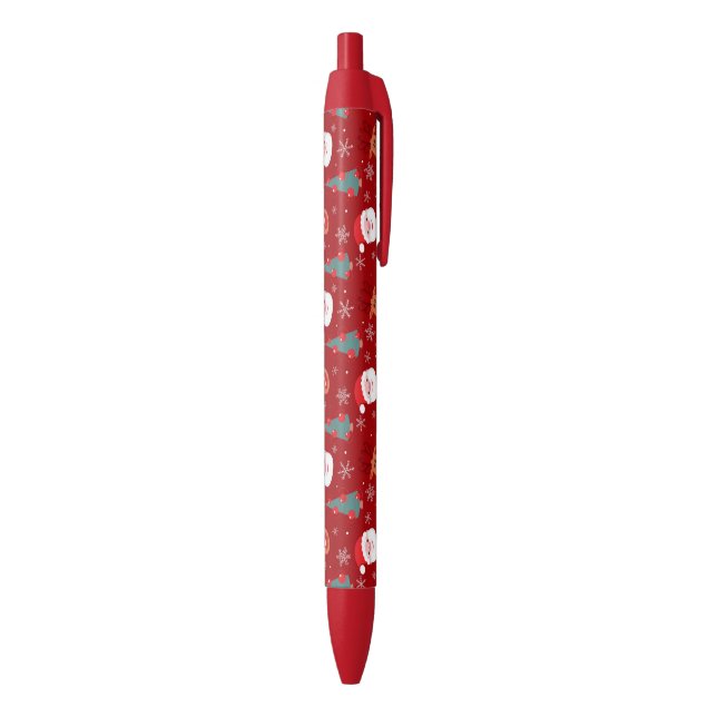 Red Christmas pattern Pen (Bottom (Vertical))