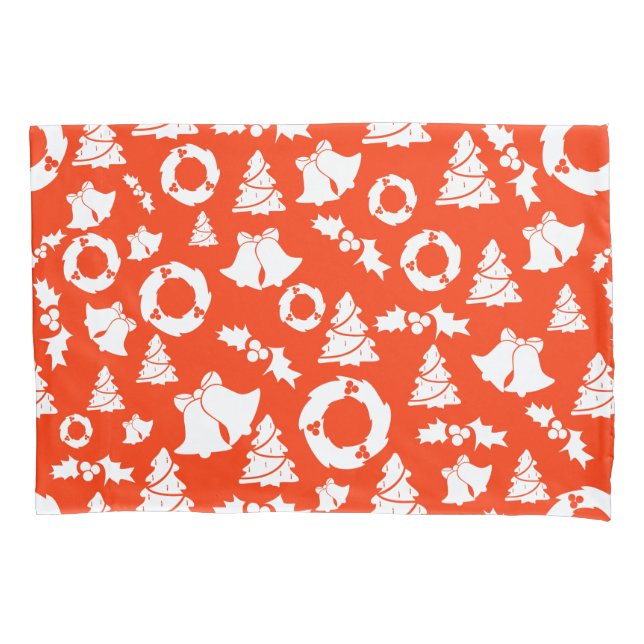 Red Christmas Pattern Pillow Case (Front)
