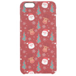 Red Christmas pattern Clear iPhone 6 Plus Case