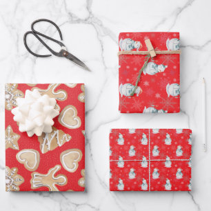 🎄Red Christmas pattern Wrapping Paper Sheets