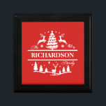 Red Christmas Personalized Family Name | Holiday Gift Box<br><div class="desc">Red Christmas family name custom name monogram holiday gift box. Elevate your Christmas gift wrapping with this personalized gift box. This custom family name gift box adds a unique touch to your holiday gift wrapping and makes for a thoughtful and cherished family keepsake.</div>