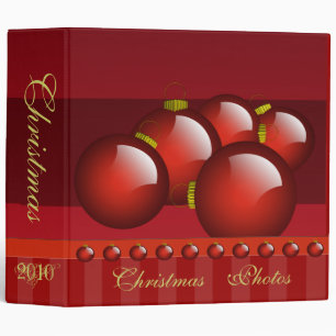 Red Christmas Photo Binder With Stripes