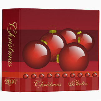 Red Christmas Photo Binder With Stripes