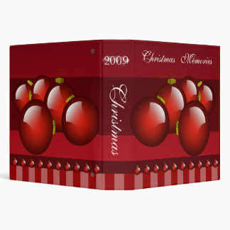 Red Christmas Photo Binder With Stripes