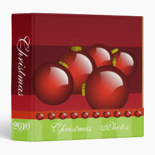 Red Christmas Photo Binder With Stripes