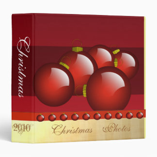 Red Christmas Photos Binder With Stripes