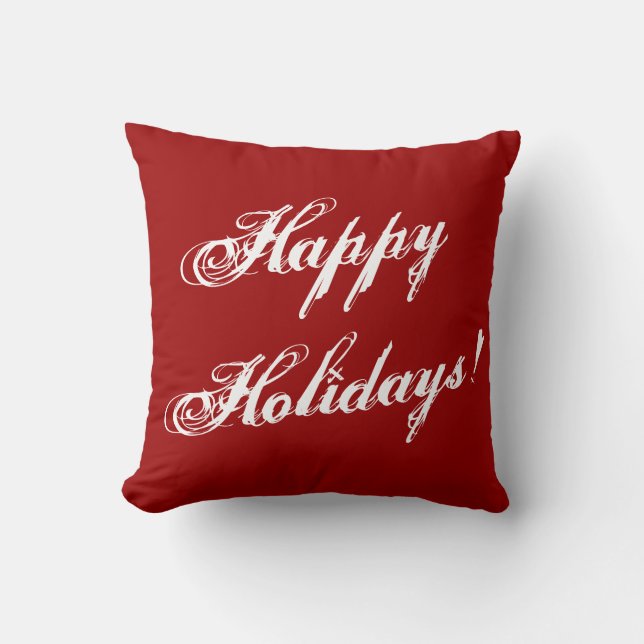 Red Christmas pillow | Holiday print sofa cushions (Front)