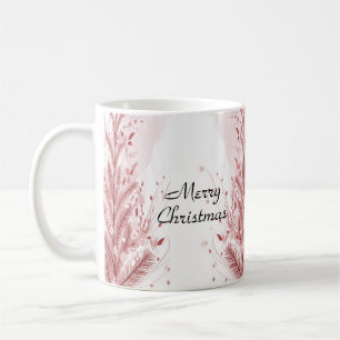 Red Christmas Pine Tree Snow Decoration Beautiful Coffee Mug