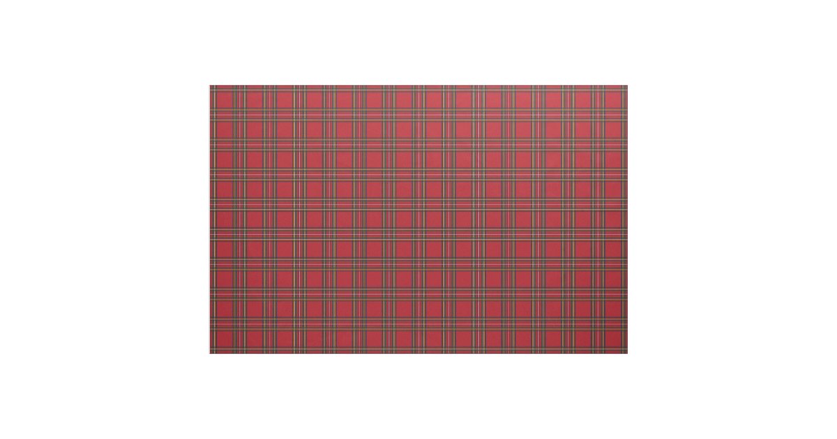Red Christmas plaid fabric Zazzle