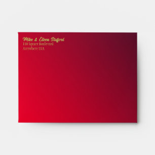 Red Christmas Poinsettia Holiday Envelope