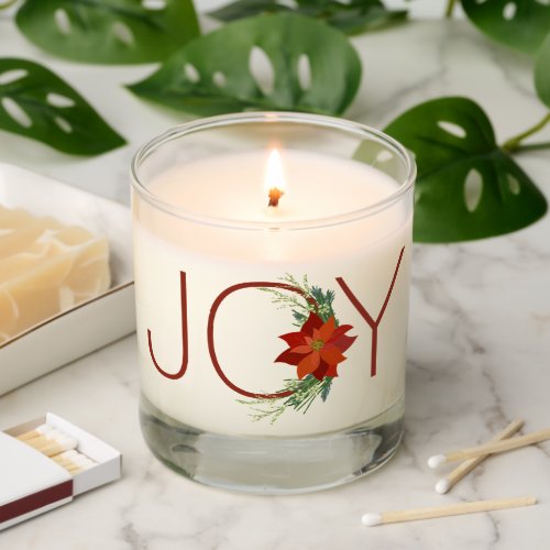 Red Christmas Poinsettia Holiday Joy Scented Candle