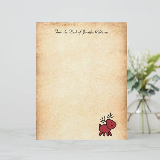 Red Christmas Reindeer Illustration (Standing Front)
