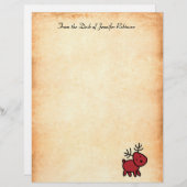 Red Christmas Reindeer Illustration (Front/Back)