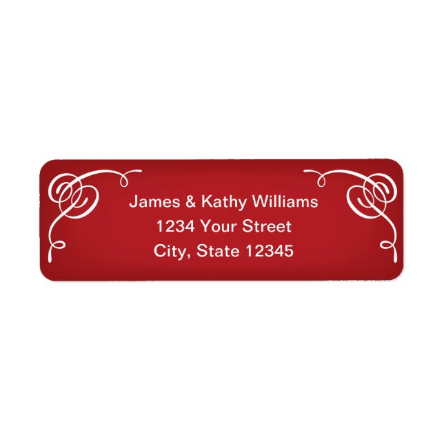 Red Christmas Return Address Label Stickers (Front)