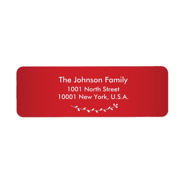 Red Christmas Return Address Labels (Front)