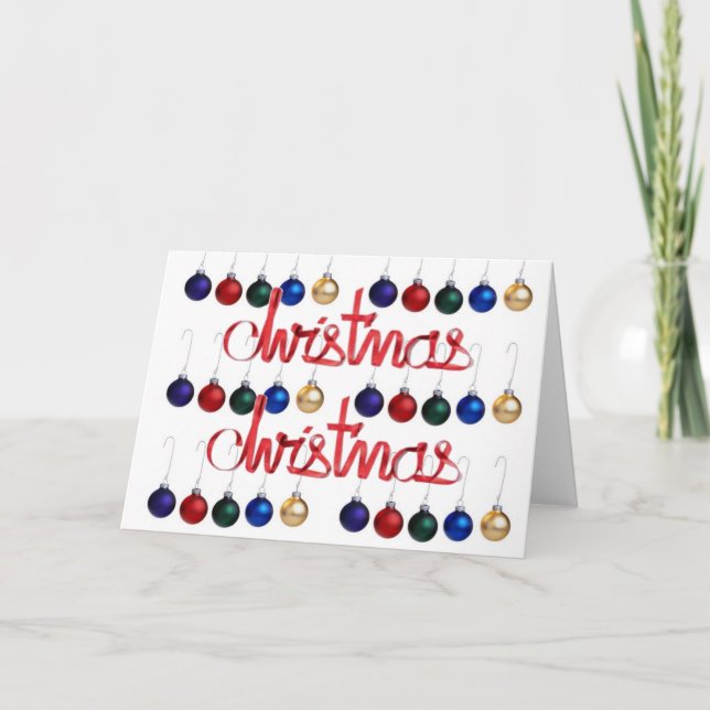 Red Christmas Ribbon Colorful Holiday Balls (Front)