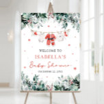 Red Christmas Santa Baby Baby Shower Welcome Sign<br><div class="desc">The Red Christmas Santa Baby Baby Shower Welcome Sign warmly greets guests with festive cheer and holiday charm. Designed in vibrant red with adorable baby clothes hanging on a Christmas clothesline, this sign sets the tone for a joyful winter-themed celebration. Perfect for a holiday baby shower, it adds a welcoming,...</div>