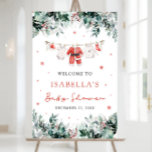 Red Christmas Santa Baby Baby Shower Welcome Sign<br><div class="desc">The Red Christmas Santa Baby Baby Shower Welcome Sign warmly greets guests with festive cheer and holiday charm. Designed in vibrant red with adorable baby clothes hanging on a Christmas clothesline, this sign sets the tone for a joyful winter-themed celebration. Perfect for a holiday baby shower, it adds a welcoming,...</div>