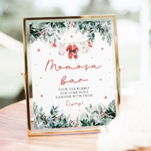 Red Christmas Santa Baby Clothes Momosa Bar Sign