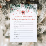 Red Christmas Santa Baby Shower Advice and Wishes  Invitation<br><div class="desc">The Red Santa Gender Neutral Santa Baby Clothes Christmas Santa Baby Shower Advice and Wishes Card is a sweet addition to your holiday-themed baby shower! With a festive red design, delicate snowflakes, eucalyptus greenery, and adorable Santa-inspired baby clothes, this card invites guests to share their heartfelt advice and well-wishes for...</div>