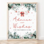 Red Christmas Santa Baby Shower Advice and Wishes Poster<br><div class="desc">The Red Santa Gender Neutral Baby Clothes Christmas Advice and Wishes Sign brings a heartwarming, festive element to your holiday baby shower. With its bright red accents, delicate snowflakes, and adorable Santa-themed baby clothes, this sign invites guests to leave their advice and well-wishes for the parents-to-be. It’s the perfect seasonal...</div>